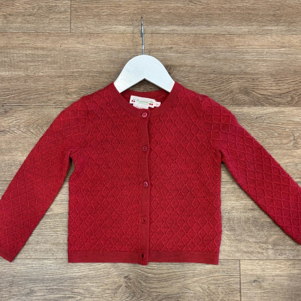 Bonpoint Cherry Red Cardiagn Jarancia